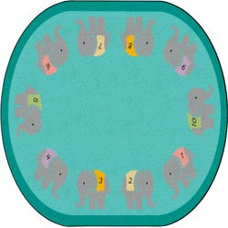 Image for Childcraft Counting Elephants Carpet, 8 x 12 Feet, Oval from School Specialty