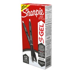 Image for Sharpie S-Gel Pens, Ultra Fine Point, 0.38 mm Tip, Black, Pack of 12 from School Specialty