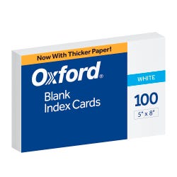 Image for Oxford Unruled Index Cards, 5 x 8 Inches, White, Pack of 100 from School Specialty