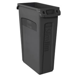 Image for Rubbermaid Slim Jim Waste Container with Venting Channel, 23 Gallon, Black from School Specialty