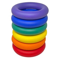 FlagHouse BIGGIE FOAM DEK Rings, Coated Foam, Assorted Colors, Set of 6 2119959