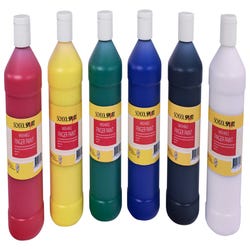 Image for School Smart Washable Finger Paints, Assorted Primary Colors, Pint Set of 6 from School Specialty