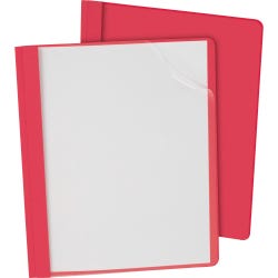 Image for Oxford Clear Front Report Covers, 8-1/2 x 11 Inches, 100 Sheet Capacity, Red, Pack of 25 from School Specialty