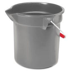 Image for Rubbermaid Brute Durable Flexible Utility Bucket, 10 Quart, 10-1/5 x 10-1/4 Inches, Plastic, Zinc-Plated Handle, Gray from School Specialty