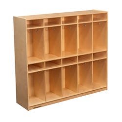 Childcraft Coat Locker with Book Shelves, 10 Sections, 53-3/4 x 14-1/4 x 48 Inches Item Number 2127939