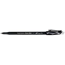 Image for Paper Mate Erasermate Ballpoint Pen, 1 mm Medium Tip, Black Ink/Barrel, Pack of 12 from School Specialty