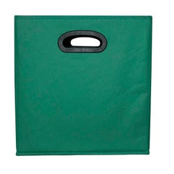 Image for School Smart Foldable Storage Bin Fabric Cube, 12 Inch, Green/Black from School Specialty