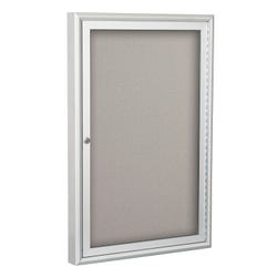 Image for MooreCo Outdoor Enclosed Bulletin Board, Silver Trim, 1 Door from School Specialty