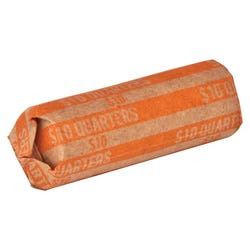 Image for Sparco Flat Coin Wrapper for $10 Quarters, 60 lb, Kraft Paper, Orange, Pack of 1000 from School Specialty