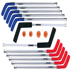 Image for DOM Hockey Cup C6 Set, Includes 8 Sticks, 2 Goalie Sticks, 2 SuperPucks and 2 Balls from School Specialty