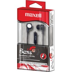 Image for Maxell Wired Earbuds with Microphone, Black from School Specialty