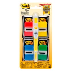 Image for Post-it Flag Value Pack and Highlighter, 1/2 Inch, Primary Colors, Pack of 200 from School Specialty