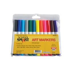 Image for School Smart Art Markers, Chisel Tip, Assorted Colors, Set of 12 from School Specialty