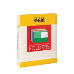 School Smart Smooth 2-Pocket Folder, Assorted Colors, Pack of 25 067504