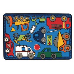 Carpets for Kids KID$Value Wheels On the Go Rug, 4 Feet x 6 Feet, Rectangle, Multicolored, Item Number 1457511
