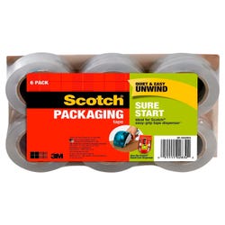 Image for Scotch Sure Start Shipping Packaging Tape, 1.88 x 900 Inches, Clear, Pack of 6 from School Specialty