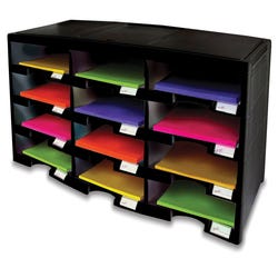 Image for Storex Literature Organizer, 12 Compartments, Black from School Specialty