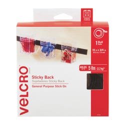 Image for VELCRO Brand Hook and Loop Adhesive Tape with Dispenser, 15 Feet x 3/4 Inch, Black from School Specialty