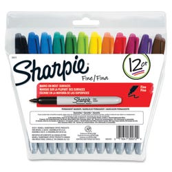 Sharpie Fine Permanent Markers, Fine Tip, Assorted Colors, Set of 12 Item Number 067115