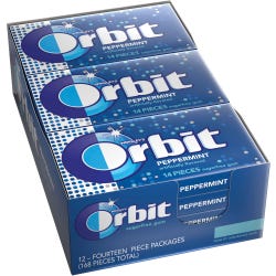 Image for Orbit Peppermint Sugar-Free Gum - Individually Wrapped, Pack of 12 from School Specialty