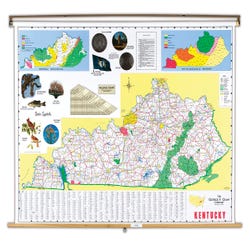 Image for Nystrom Kentucky Pull Down Roller Classroom Map, 68 x 50 Inches from School Specialty