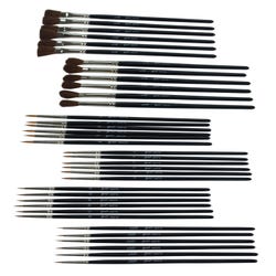 Image for Sax Combination Watercolor Brushes, Assorted Brush Types, Short Handle, Assorted Sizes, Pack of 36 from School Specialty