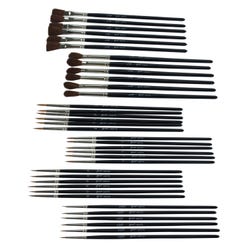 Sax Combination Watercolor Brushes, Assorted Brush Types, Short Handle, Assorted Sizes, Pack of 36 Item Number 444710