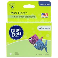 Image for Glue Dots Mini Dots Adhesive Value Pack Sheets, 3/16 Inch, Clear, Pack of 600 from School Specialty