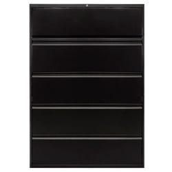 Image for Classroom Select Lateral File Cabinet with Full Pull, 5 Drawers, 42 x 18 x 63 Inches, Black from School Specialty