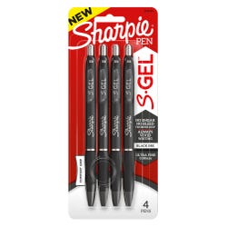 Image for Sharpie S-Gel Pens, Ultra Fine Point, 0.38 mm Tip, Black, Pack of 4 from School Specialty