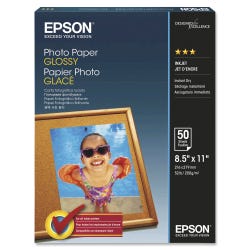 Image for Epson Premium Photo Paper, 8-1/2 x 11 Inches, Glossy, 60 lb, White, 50 Sheets from School Specialty