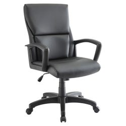 Image for Classroom Select Euro Design Leather Mid-back Chair, Black from School Specialty
