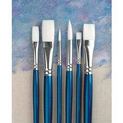 Image for Sax Bristilina White Konex Paint Brushes, Assorted Sizes, Blue, Set of 6 from School Specialty