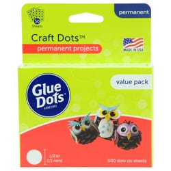 Image for Glue Dots Craft Glue Dot Value Pack, 1/2 Inch, Clear, Pack of 600 from School Specialty