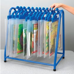 Metal Read-Along Book Rack, 18 x 12 x 18 Inches, Blue, Bags Not Included, Item Number 1601439