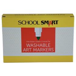 School Smart Washable Art Markers, Conical Tip, Green, Pack of 12 Item Number 2002985