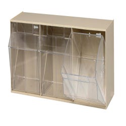 Image for Quantum Clear Tip Out 3-Compartment Storage Bin, 7-3/4 x 23-5/8 x 9-1/2 Inches from School Specialty