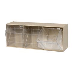 Image for Quantum Clear Tip Out 3-Compartment Storage Bin, 7-3/4 x 23-5/8 x 9-1/2 Inches from School Specialty