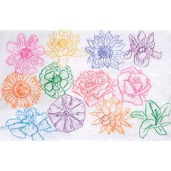 Image for Roylco Flower Rubbing Plates, 4-1/2 x 6-1/2 Inches, Set of 16 from School Specialty
