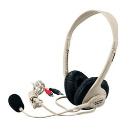 Image for Califone 3064AV Lightweight On-Ear Stereo Headset, Gooseneck Microphone, Dual 3.5mm Plugs, Beige, Each from School Specialty