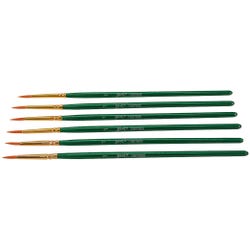 Image for Sax Optimium Golden Taklon Brushes, Round Type , Short Handle, Size 1, Pack of 6 from School Specialty
