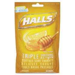 Image for Halls Honey-Lemon Cough Drops, 30 Pcs, Pack of 12 from School Specialty
