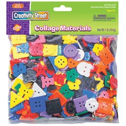 Image for Creativity Street Shaped Craft Buttons, Assorted Colors, 1 Pound from School Specialty