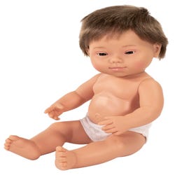 Image for Miniland Baby Doll Caucasian Boy with Down Syndrome, 15 Inches from School Specialty