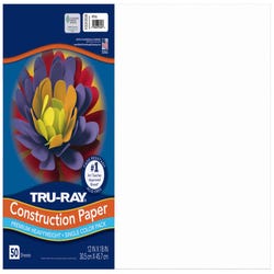 Image for Tru-Ray Sulphite Construction Paper, 12 x 18 Inches, White, 50 Sheets from School Specialty