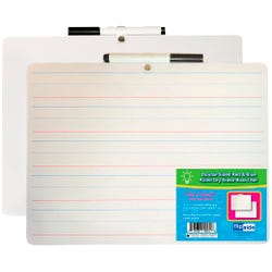 Image for Flipside Two-Sided Dry Erase Board with Pen, 9 x 12 Inches, White/Lined, Pack of 24 from School Specialty