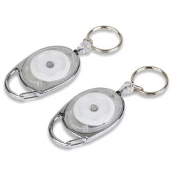 Image for Tatco Carabiner Reel Keychain, Chrome, Pack of 6 from School Specialty