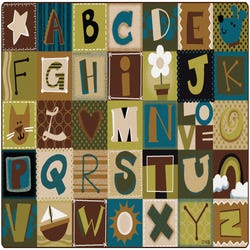 Image for Carpets for Kids KIDSoft Toddler Alphabet Blocks Carpet, 6 x 9 Feet, Rectangle, Brown from School Specialty