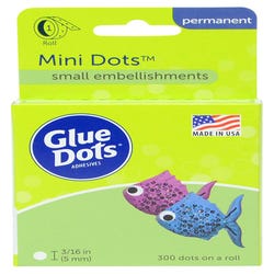 Image for Glue Dots Mini Dots Adhesive, 3/16 Inch, Clear, Roll of 300 from School Specialty