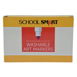 School Smart Washable Art Markers, Conical Tip, Purple, Pack of 12 Item Number 2002984